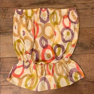 Strapless, satin top